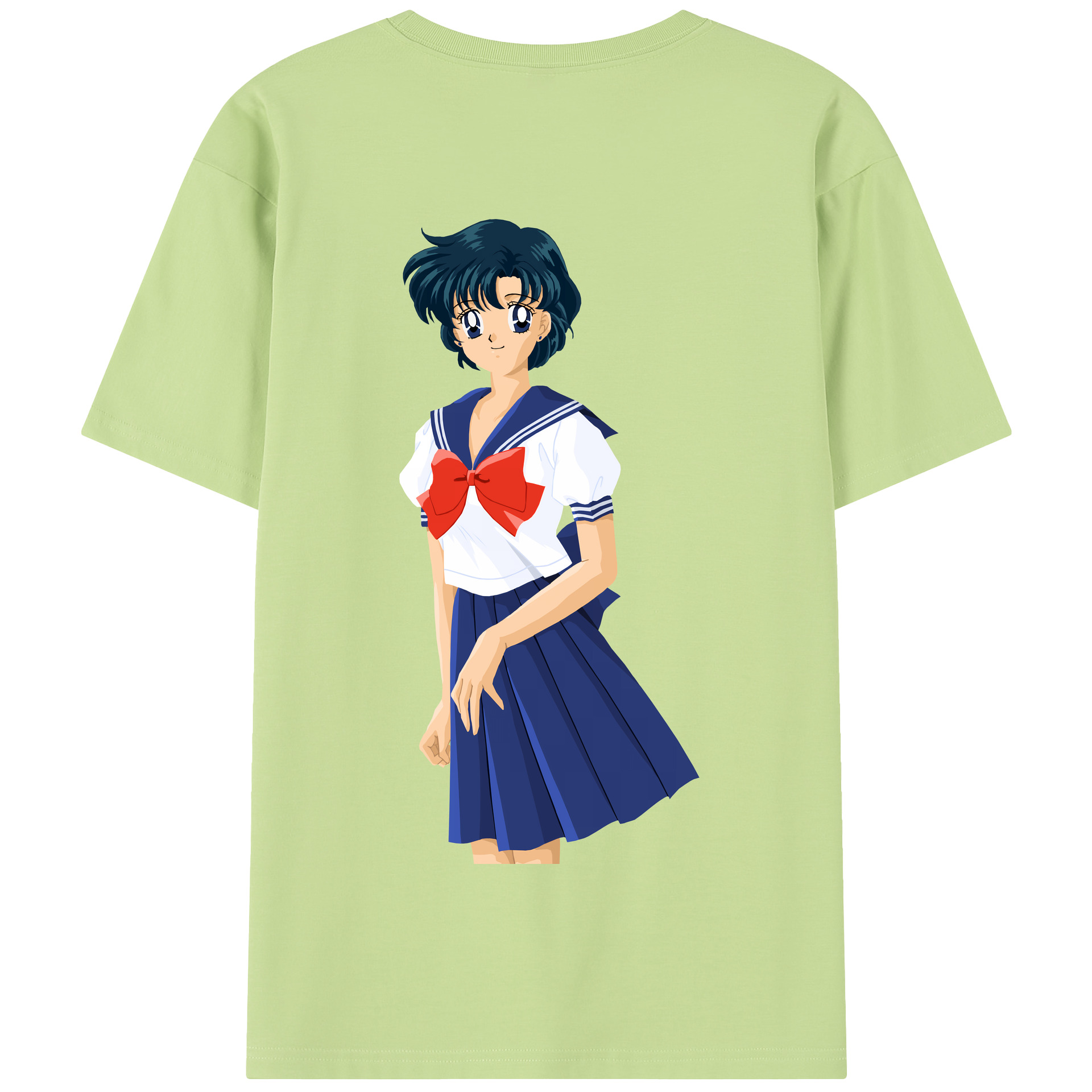 （画像用） 美少女戦士セーラームーン 水野 亜美 みずの あみ Sailor Moon Mizuno Ami 綿100％半袖Tシャツ（背面プリント）